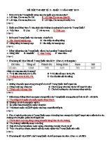 Đề thi học kì II môn Địa lý Lớp 11 năm 2019 - Đề gốc (Kèm đáp án)
